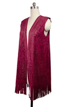 Load image into Gallery viewer, Eyelet Suede Fringed Vest