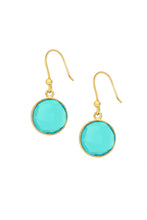 Load image into Gallery viewer, Round Gemstone Dangle Earring