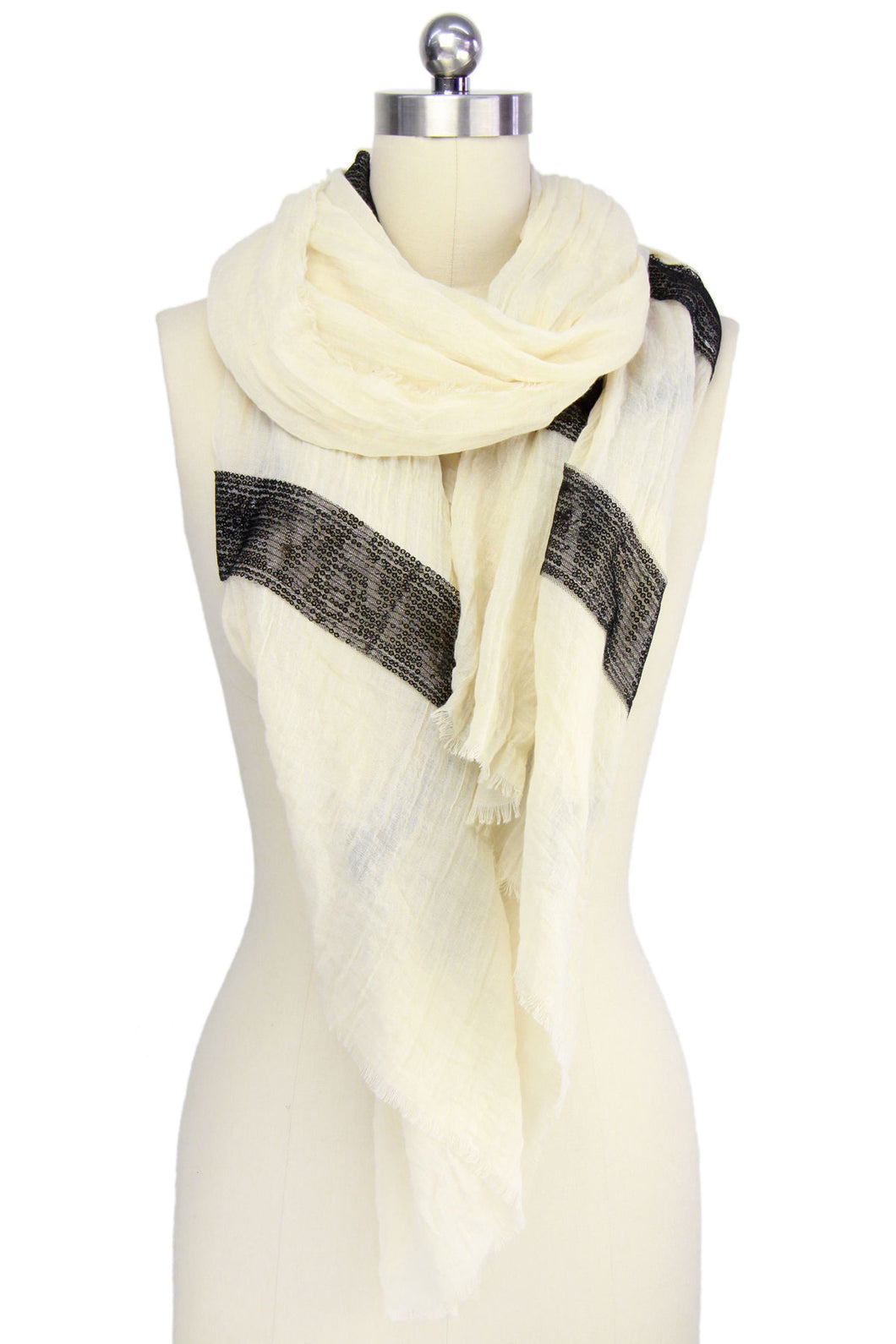 Sequined Striped Scarf