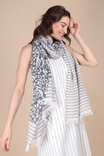 Load image into Gallery viewer, Penelope Paisley Striped Scarf