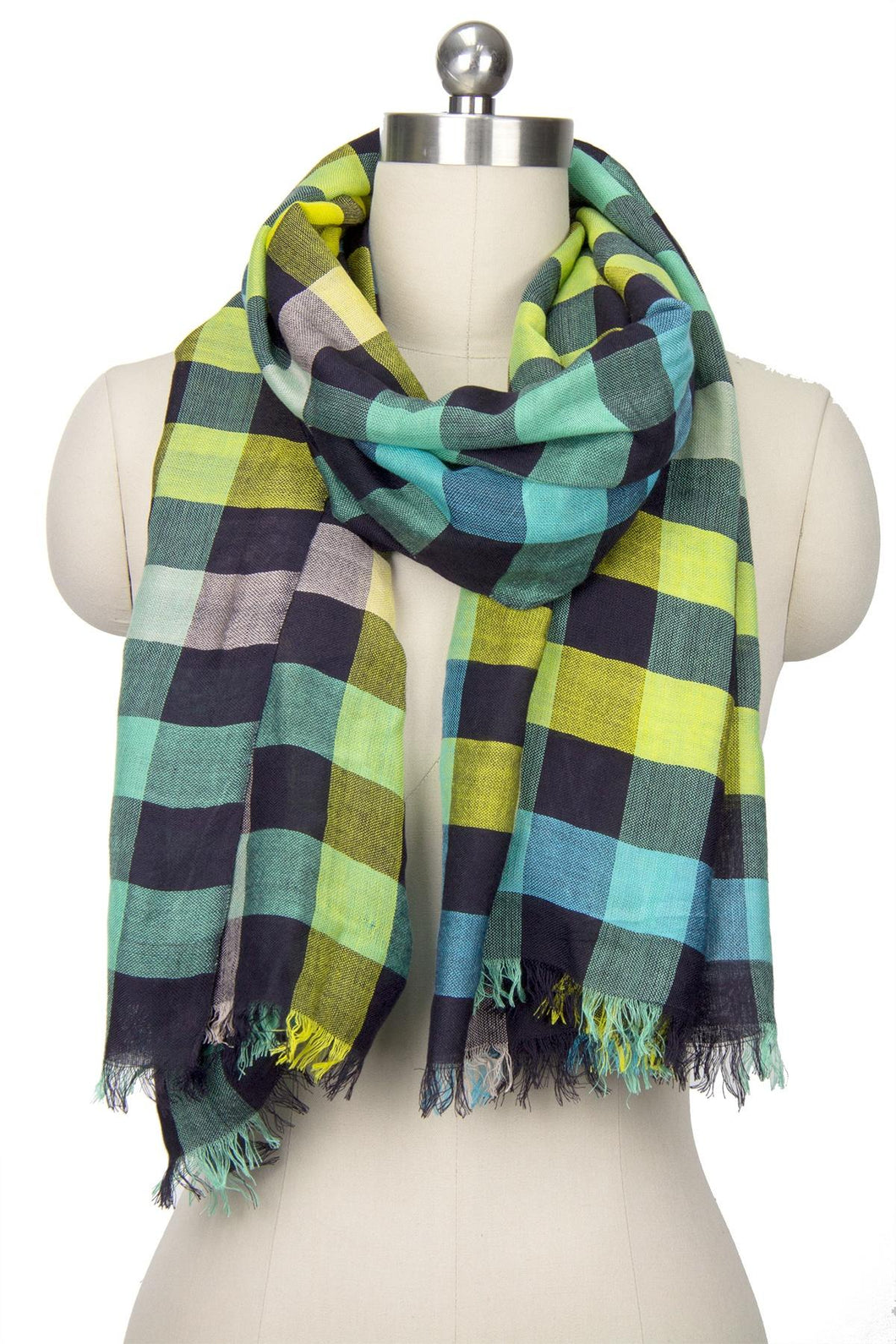 Coney Colored Plaid Scarf
