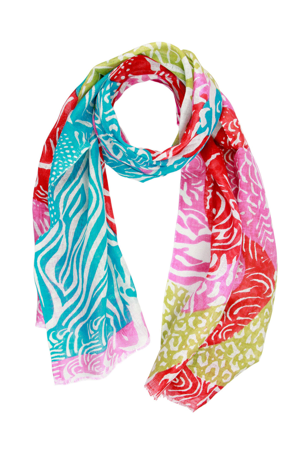 Colorful Mixed Print Scarf