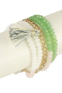 Multi Beaded Tassel Necklace