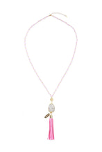 Load image into Gallery viewer, Druzy Tassel Beaded Necklace